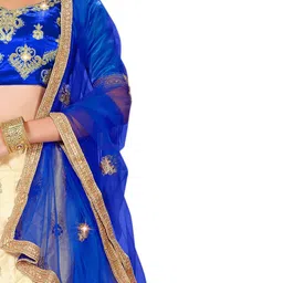 MANVAA Embroidered Thread Work Semi-Stitched Lehenga & Unstitched Blouse With Dupatta image 3