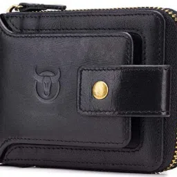 Men Black Genuine Leather RFIDWallet - Mini-image-25