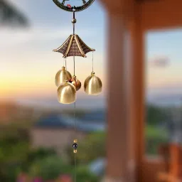 zobro Metal BUTTERFLY design Wind Chimes with 3 Bells, 3 bells of 1 steps Home Balcony Garden Positive Energy, Home Decor Hanging Gifts for Loved Ones Jingle Good Sound 20 Inch Long Brass Windchime (20 inch, Gold) Steel Windchime Steel Windchime-image-6
