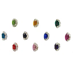 Comet Busters Multicoloured Embellished Handcrafted Beautiful Traditional Bindis - 10 Pcs image 4