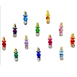 Comet Busters Multicoloured Embellished Beautiful Traditional Designer Bindis - 12 Pcs image 4