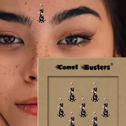 Comet Busters Black Embellished Reusable Designer Bindis - 7 Pcs image 2
