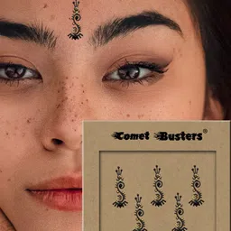 Comet Busters Black Embellished Reusable Designer Bindis - 5 Pcs image 3