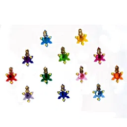 Comet Busters Multicoloured Embellished Handcrafted Beautiful Traditional Bindis - 12 Pcs image 4