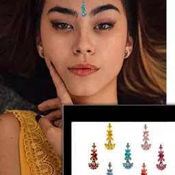 Comet Busters Yellow & Red Shimmer Bindis image 3