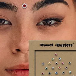 Comet Busters 24 Pcs Embellished Reusable Designer Bindis - Multicoloured image 2