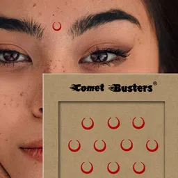 Comet Busters 10 Pcs Reusable Designer Bindis - Red image 3