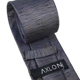 AXLON Men Geometric Design Tie Set With Pocket Square-Cufflink & Flower Pin image 5