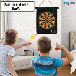 svaan Foldable Double Sided Magnetic Dart Board Game with Darts For Kids And Adults 30 cm Dart Board image 5