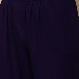 GLAM ROOTS Printed Empire Mirror Work Anarkali Kurta with Trousers & Dupatta image 2