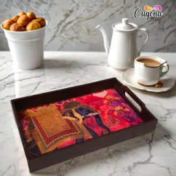 Wooden Serving Tray-12x8inch Wooden Tray for Serving Snack Resin Coated Tray Tray-24