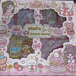 15 cm Mimi's Sweet Party Sticker Pack-1 Adorable Design for Crafts & Planner 100 Sheet Self Adhesive Sticker-image-35