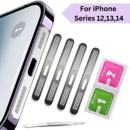 Kickzu 4PCS Metal Dustproof Net Stickers for iPhone Series 12 13 14 Digital Visual Interface Multicolor Anti-dust Plug-11