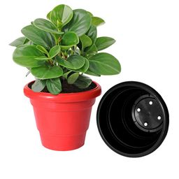 Kuber Industries Pack of 5 Solid Layered Plastic Flower Pot With Drainage Hole image 3
