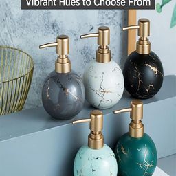 Kuber Industries Black 3 Pieces Abstract Ceramic Liquid Soap Dispenser 300 ml each image 4