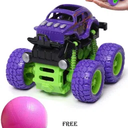 Friction Powered Stunt Car Pushgo Truck Mini monster truck toy&game+Plastic ball-41