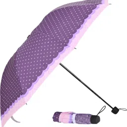 3 Fold Dot Printed Rain and Sun Protective Manual Open Umbrella-22