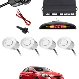 maties Car Parking Sensors - Set of 4 with Reverse Parking Camera (White)-294 White Reversing Electromagnetic Parking Sensors With Camera-294 Parking Sensor-picture-14
