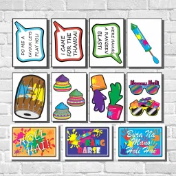 Holi Theme Props - Holi Party Props (11 Cards)-17