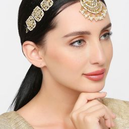OOMPH Kundan-Studded & Beaded Sheeshphool-image-0