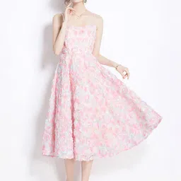 JC Collection Women Floral Printed Shoulder Straps Fit & Flare Dress-image-39