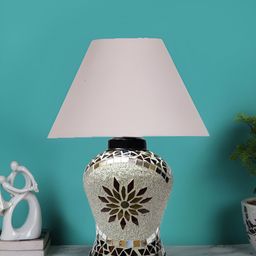 Devansh Grey Glass Traditional Frusturical Shaped Table Lamp-53
