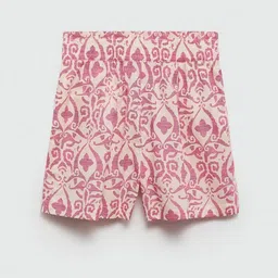 Mango Kids Girls Pure Cotton Abstract Printed Regular Fit Shorts-image-30
