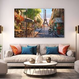 The Castle Decor Blue & Brown 5 Pieces Abstract Wooden Wall Arts-image-105