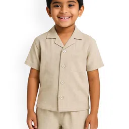Pum Pum Boys Short Sleeves Pure Cotton Shirt With Shorts-image-68