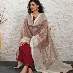 JAYPORE Printed Block Print Dupatta image 1