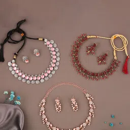 Anouk Set Of 3 Stone Studded Jewellery Set-19