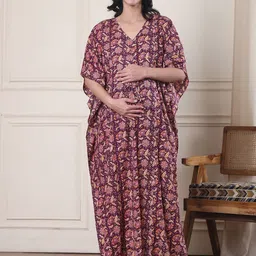 Secret Wish Printed Pure Cotton Maxi Nightdress-image-63