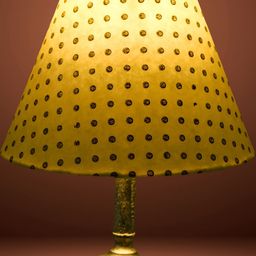 Lampenschirm India Gold-Toned Printed Cotton Frusturical Shaped Lampshade-43