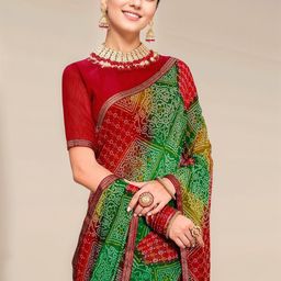 Anouk Rustic Bandhani Poly Georgette Saree image 2