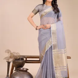 DIVASTRI Zari Organza Saree-image-49