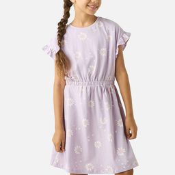 Juniors by Babyshop Floral Printed Round Neck Flutter Sleeve Fit & Flare Dress-picture-16