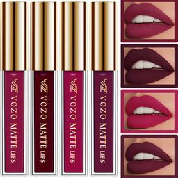 VOZO Set of 4 Stay-All-Day Matte Liquid Lipstick - 4 ml Each - 101-103-106-201-24