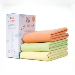 TIDY SLEEP Orange & Green 3 Pieces Cotton Waterproof & Reusable Mattress Protector-image-81