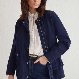 Trendyol Women Stand Collar Solid Cotton Casual Tailored Jacket-image-30