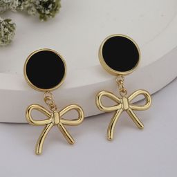 Carlton London 18kt Gold Plated Bow Drop Earring-picture-37