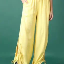 V-Mart Women Twill Wide Leg Cotton Trouser-image-21