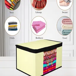 Kuber Industries Cream-Coloured Set of 12 Saree Organisers image 3