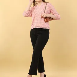 Ekika Women Floral Print Puff Sleeve Shirt Style Top-image-8