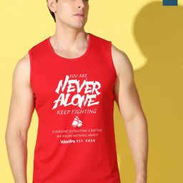 WOOSTRO Pack Of 2 Printed Combed Cotton Gym Vests VWS26(ALONE RED)(BKLN PEACOCK)-image-98