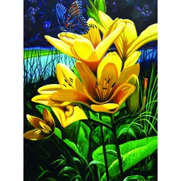 Inephos Yellow & Green Floral & Botanical Canvas Wall Art-image-96