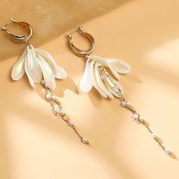 SOHI Gold-Plated Contemporary Hoop Pearl Beaded Earrings-picture-31