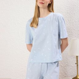 Trendyol Printed Pure Cotton Night suit-90