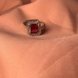 Niska Cubic Zirconia Stone Studded Square Shaped Finger Ring-58