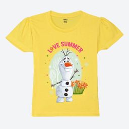 Wear Your Mind Girls Frozen Graphic Printed Round Neck Cotton T-shirt-picture-16