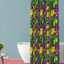 ArtzFolio Purple & Green Printed Waterproof Shower Curtain-image-97